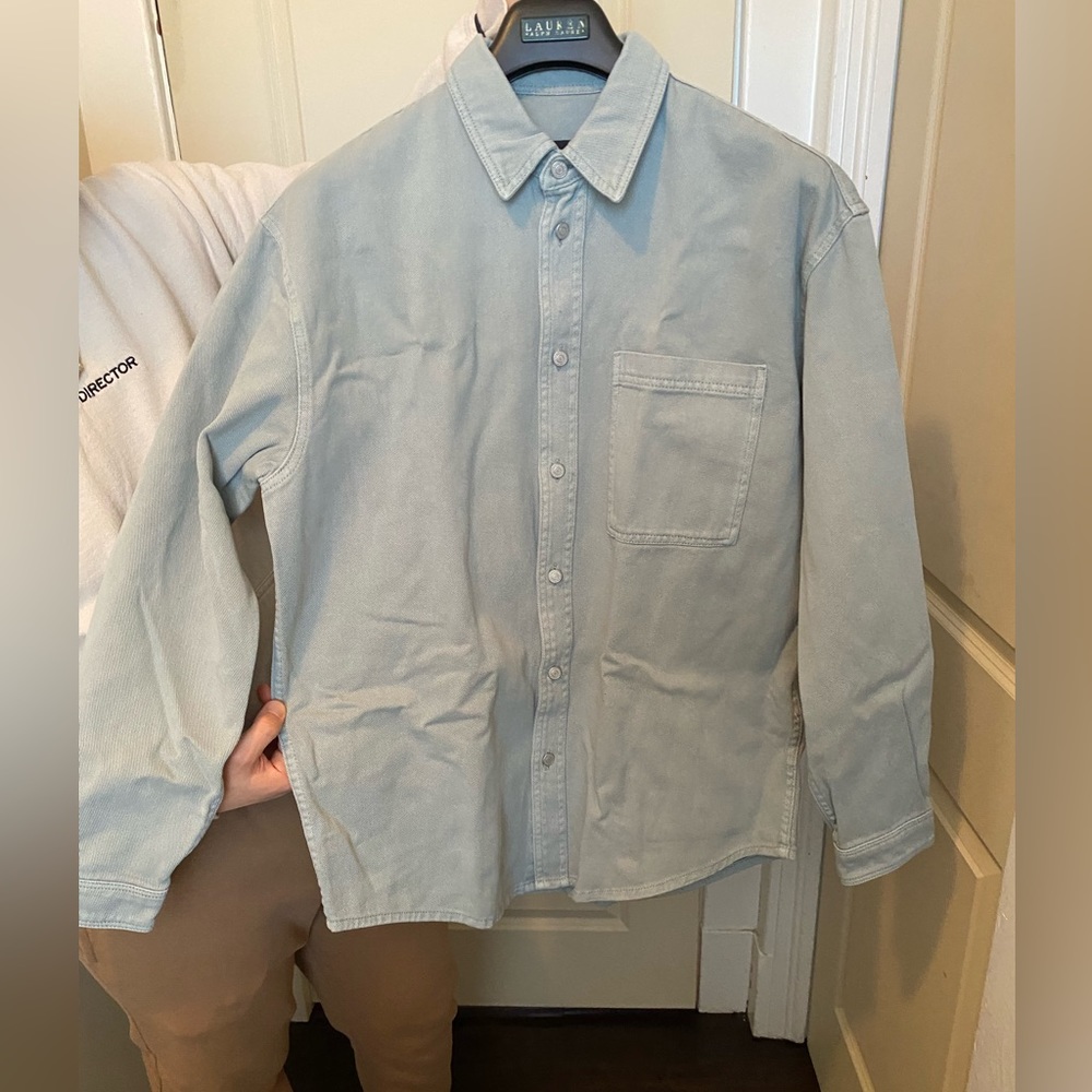 Zara Denim Button Up Shirt with Graphic